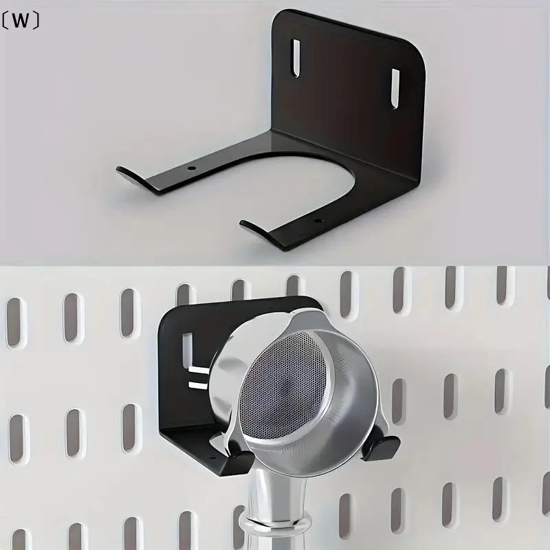 〔W〕Storage Hook With Ventilation Slots Black Metal Tool Easy-to-Install Garage Organizer For Lawn Mowers And Branch Trimmers