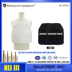 Tactical Body Armor Vest, colete à prova de balas, super confortável, placa escondida, fantasma branco, ISO, leve, novo, NIJ Nível III