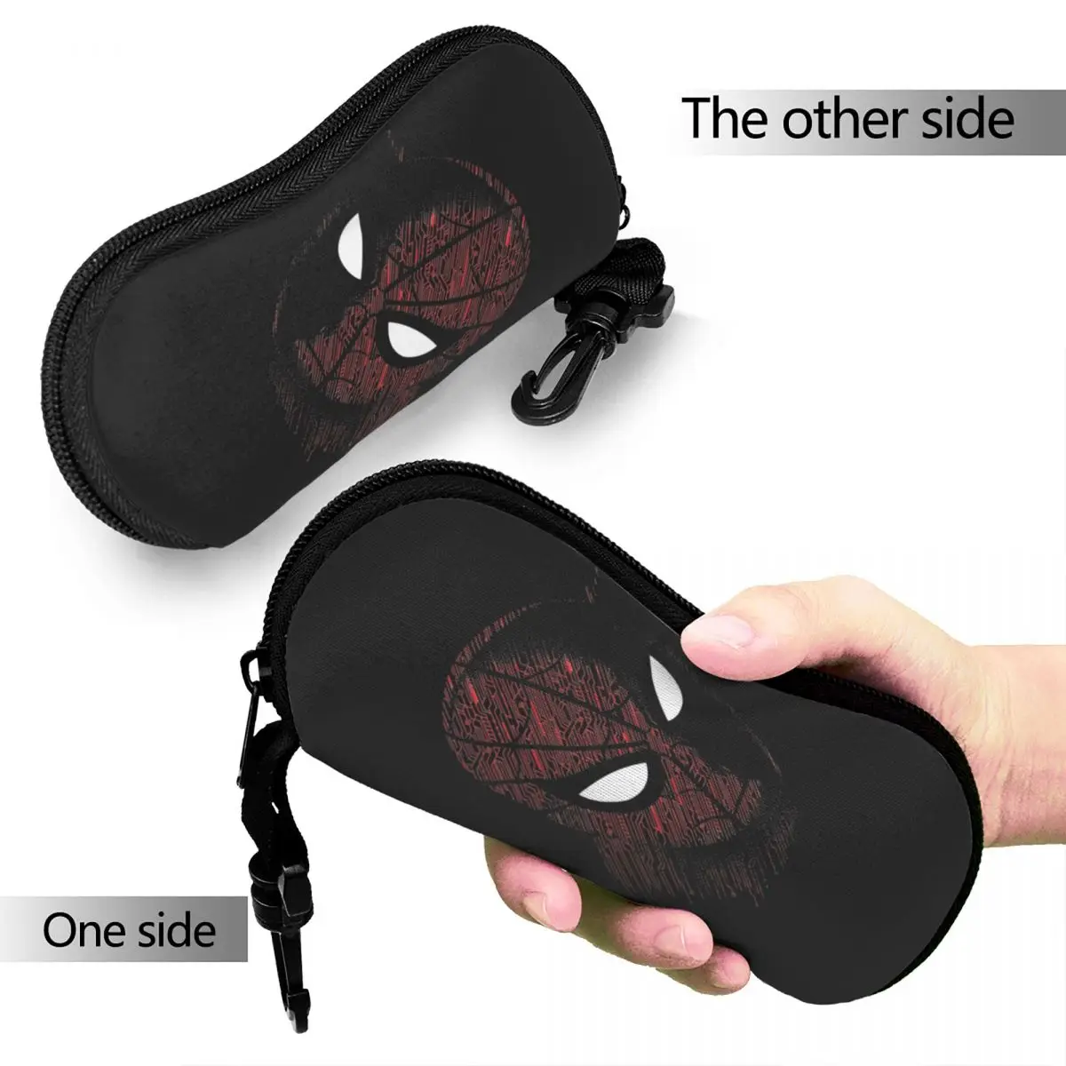 Kawaii Spider Man Glasses Case Anti-Fall Zipper Eyewear Protector Anti-Pressure Glasses Box