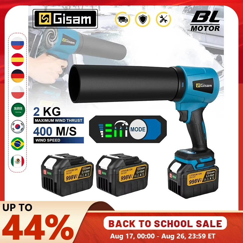 Soprador Elétrico Sem Escovas Gisam 30000RPM, Ventilador Turbo Sem Fio 15000RPM, Ferramentas de Alta Potência para Bateria Makita 18V
