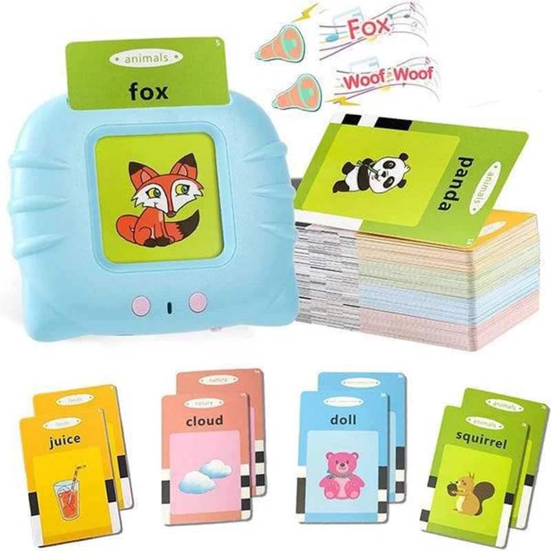 Schede flash parlanti Giocattoli educativi precoci Neonati maschi Ragazze Apprendimento prescolare Macchina da lettura Regalo interattivo per bambini
