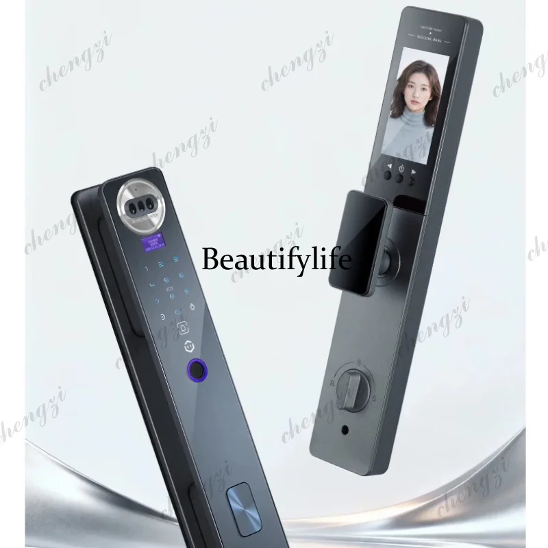 K22 fingerprint password 3D facial recognition cat eye home anti-theft door lock