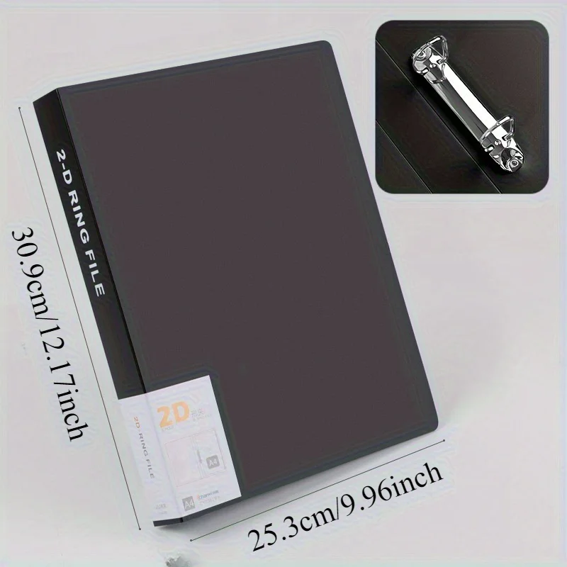 Picture 7: Heavy-Duty A4 Two-Ring filing binder - Holds 200 Sheets (100 Pages), Smooth-Running Rings，Durable Document Organizer