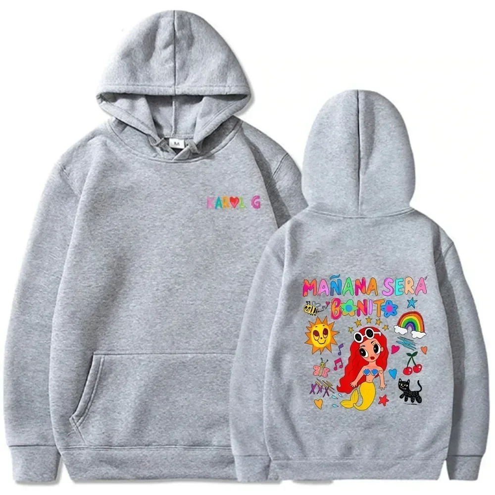 Hip Hop Karol G Mana Sera Bonito con Hearth Sudadera con capucha moda música Retro sudadera Manana Sera Bonito camisa Linda Karol G Sudadera con capucha