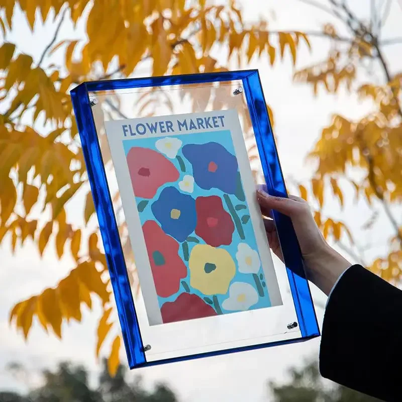 Wall-mounted Acrylic Photo Frame, Colorful, Decorative Frame, Framing Photos, Posters, Certificates, Postcards, Jigsaw
