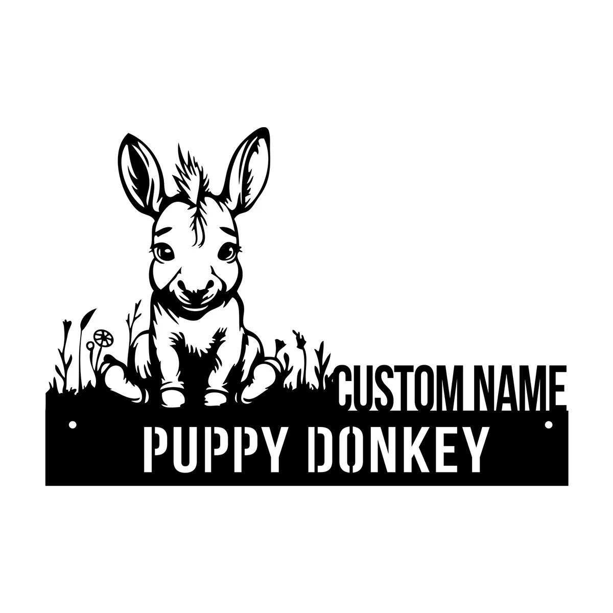 Custom Puppy Donkey Desk Name Plate Wedge Personalized Farmhouse Nameplate Office Sign Company Shelf Tabletop Plaque Farm Life images - 6