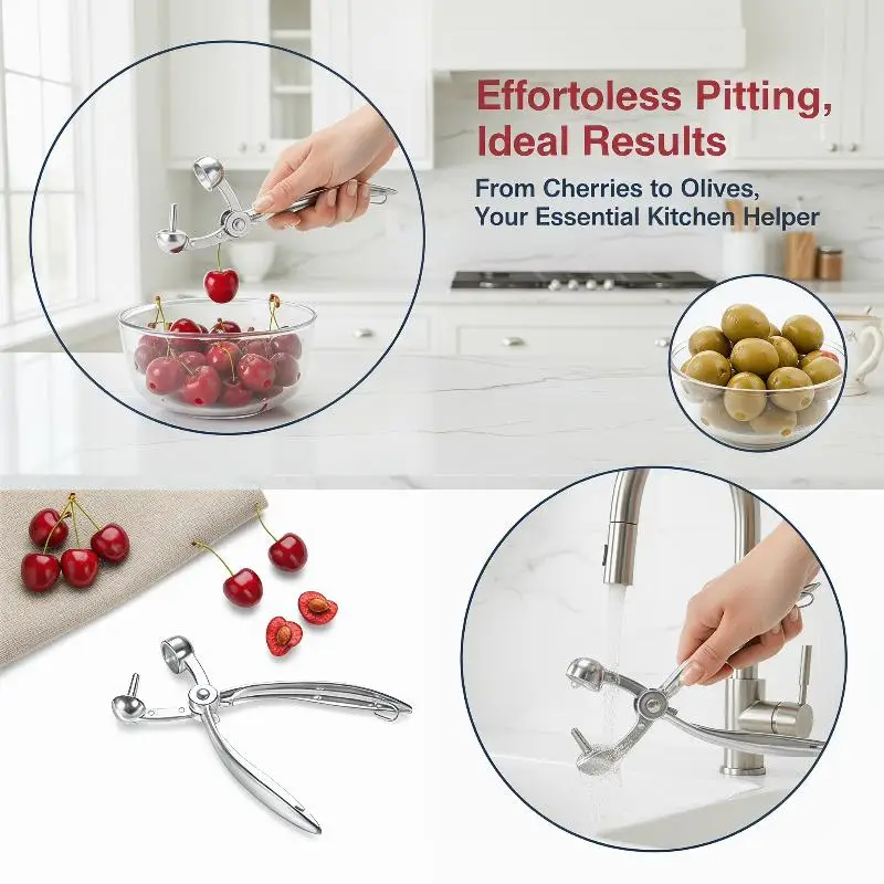 Cherry Fruit Kitchen Pitter Remover Olive Corer Remove Pit Tool Seed Gadge Fruit and Vegetable Kitchen Tools Nutcracker