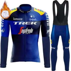 TREK-Jersey de lã térmica masculina, roupas de ciclismo, equipe, blusa a laser, conjunto esportivo, terno de triatlo, inverno, 2024