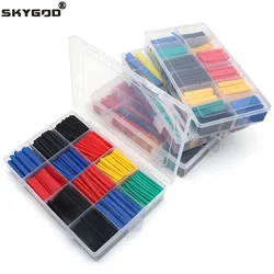 102-750pcs Heat Shrink Tube Kit 2:1 Thermoresistant Wrapping Assorted 3:1 Heat Shrink Tubing Set Wire Cable Insulation Sleeving