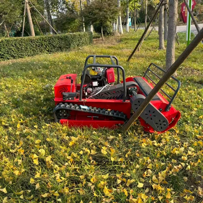 Low Price Mowers Garden Lawn Farm Fully Automatic Remote Control Crawler Lawn Mower Grass Shredder
