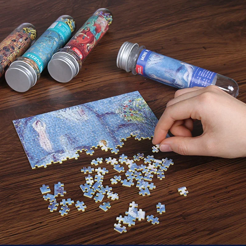 16style 150pc Mini Children Puzzles for Adults Micro Jigsaw Test Tube Tiny Puzzle Challenging Puzzle Difficult Game Gift for Kid