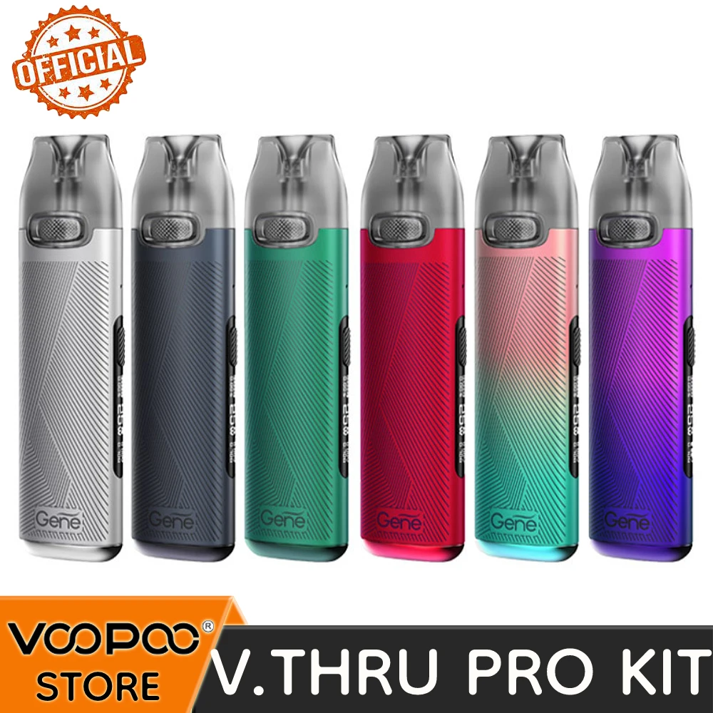 Official VOOPOO V Thru Pro Pod Kit 900mAh Battery 3ml 0.7ohm 1.2ohm Pod Cartridge USB-C Charge E-Cigarette 0.69‘’ OLED Screen