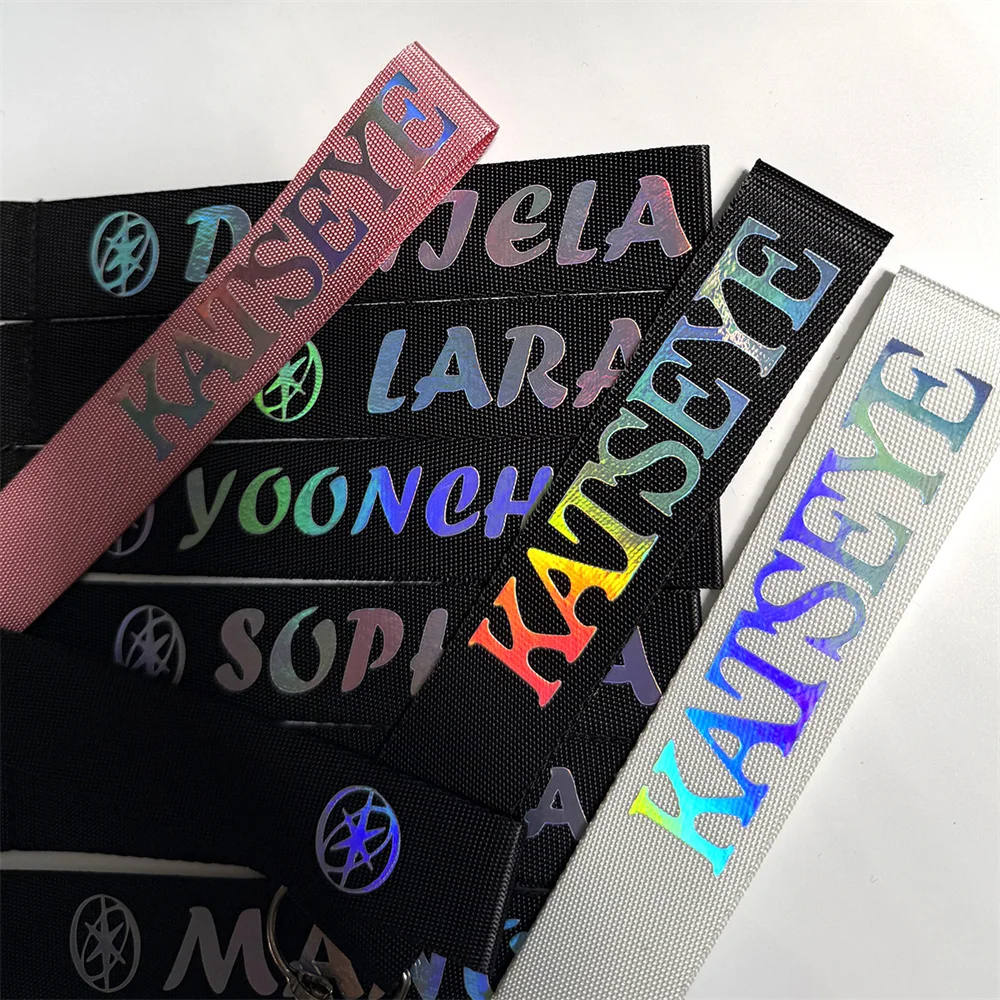 KATSEYE الليزر المفاتيح النايلون المنسوجة حبل الهاتف المحمول شماعات ظهره اكسسوارات حلقة رئيسية مانون صوفيا دانييلا لارا المشجعين هدية #1