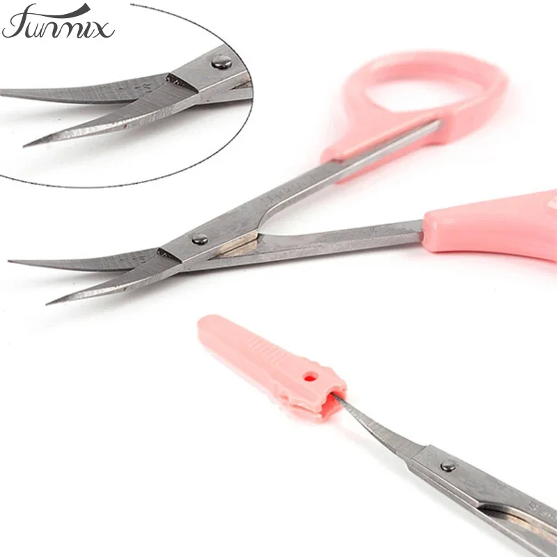 Professional Eyebrow Scissors Trimmer Straight Head or Angle Head for Volume Eyelash Extension High Quality Economic Makeup Tool