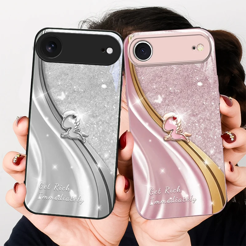 

A dreamy purple unicorn For iPhone 17 Air 16 E 15 14 13 Plus 12 mini 17 Pro Max 11Pro XR Xs 16E 7 8 11 Tempered Glass Phone Case
