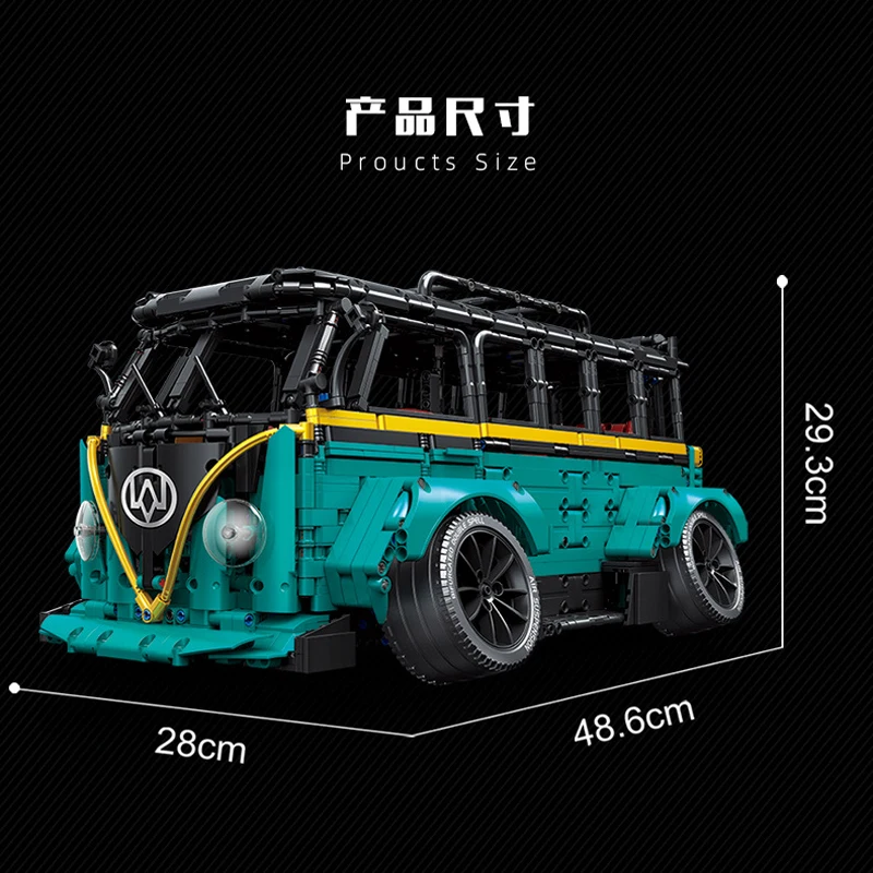 Nieuwe Creativiteit Rc Camper Van T2 Bouwstenen Assembleren Moc Idee Technische Auto Mpv Bricks Speelgoed Voor Jongens Verjaardagscadeau set