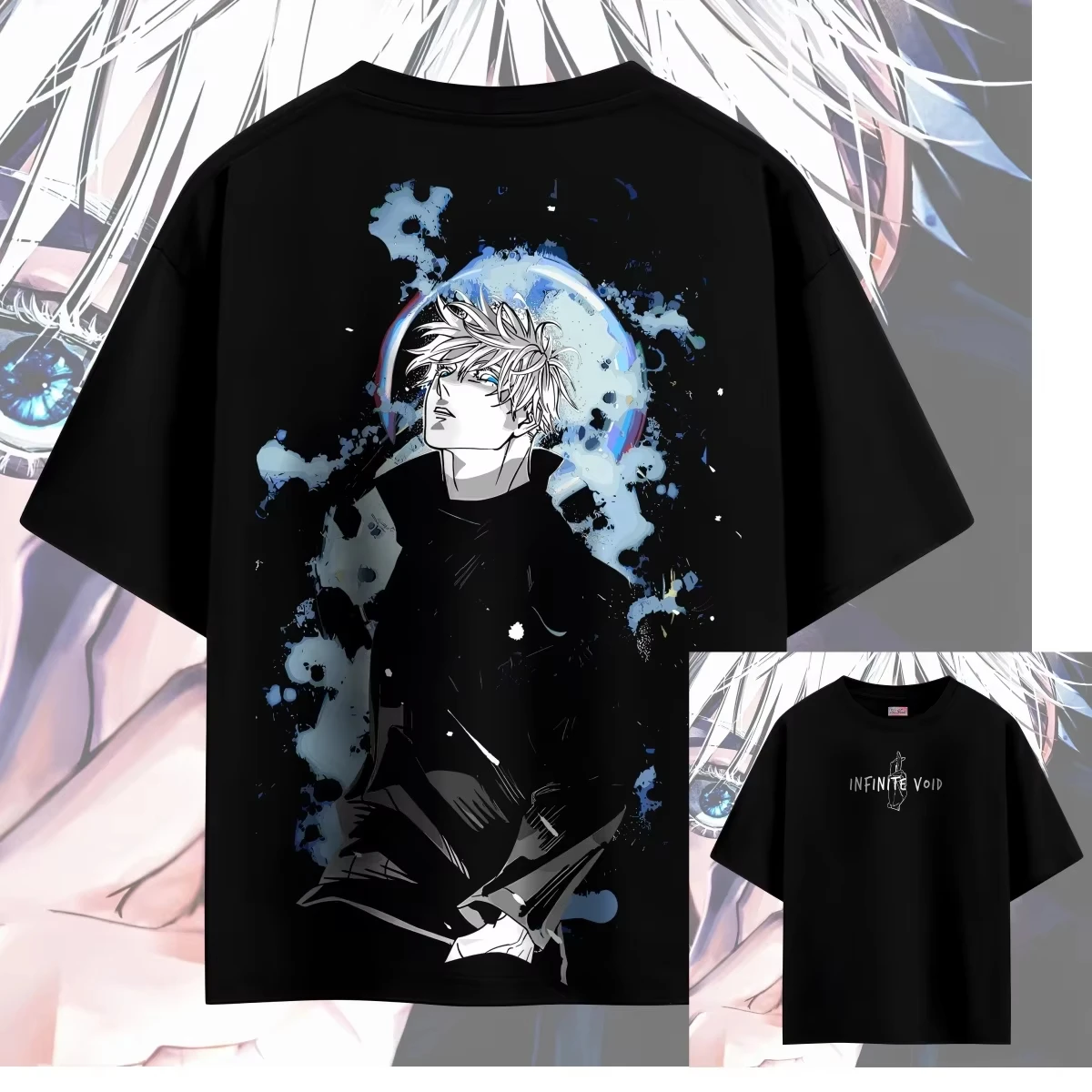 Gojo Infinite Void Jujutsu Kaisen Vintage Anime T-shirt Cotton Graphic Tee Men Women Summer Streetwear