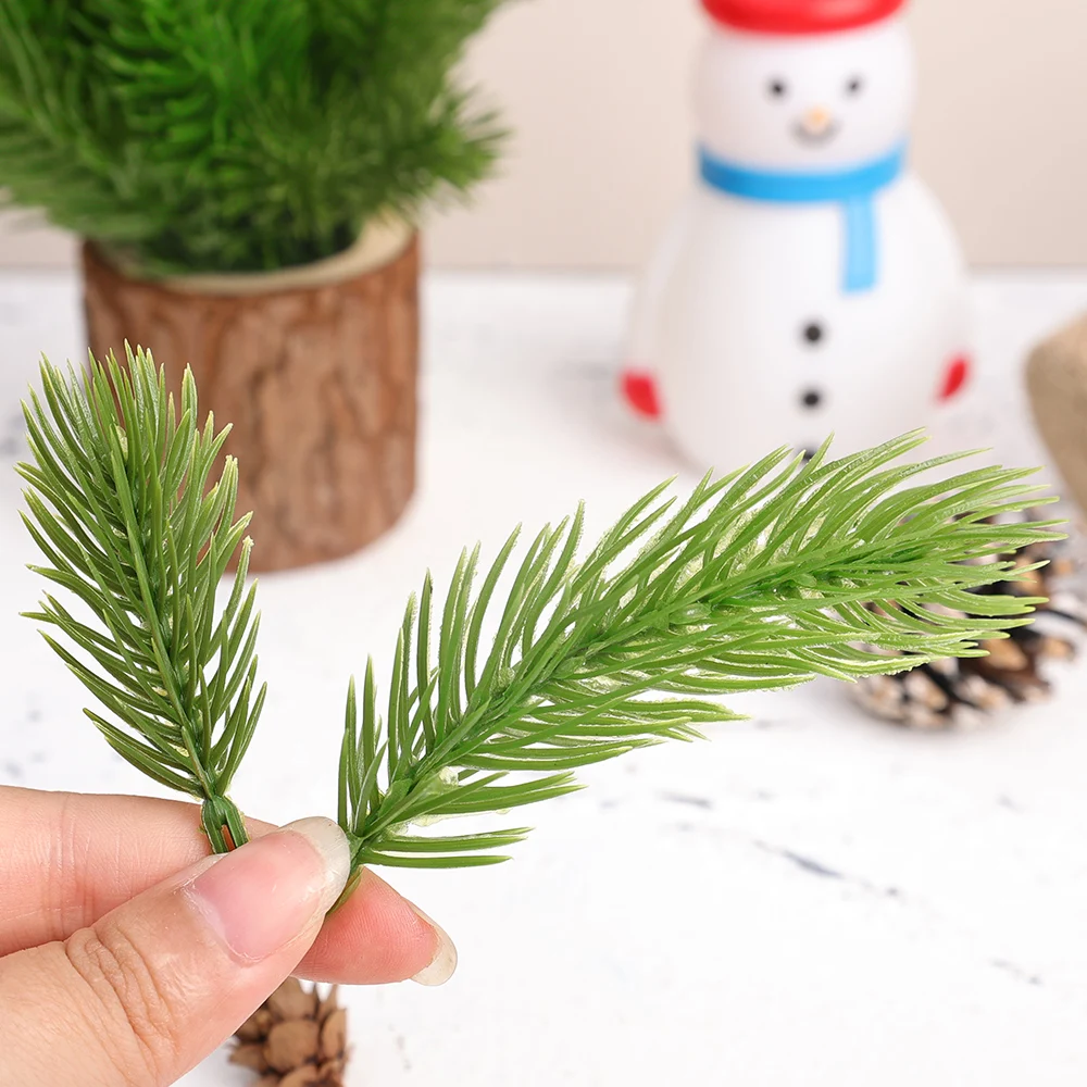 10 Stuks Kunstmatige Kerst Dennennaalden Speelgoed Kinderen Handgemaakte Diy Kerstboom Maken Materialen Kerst Decoratie Geschenken