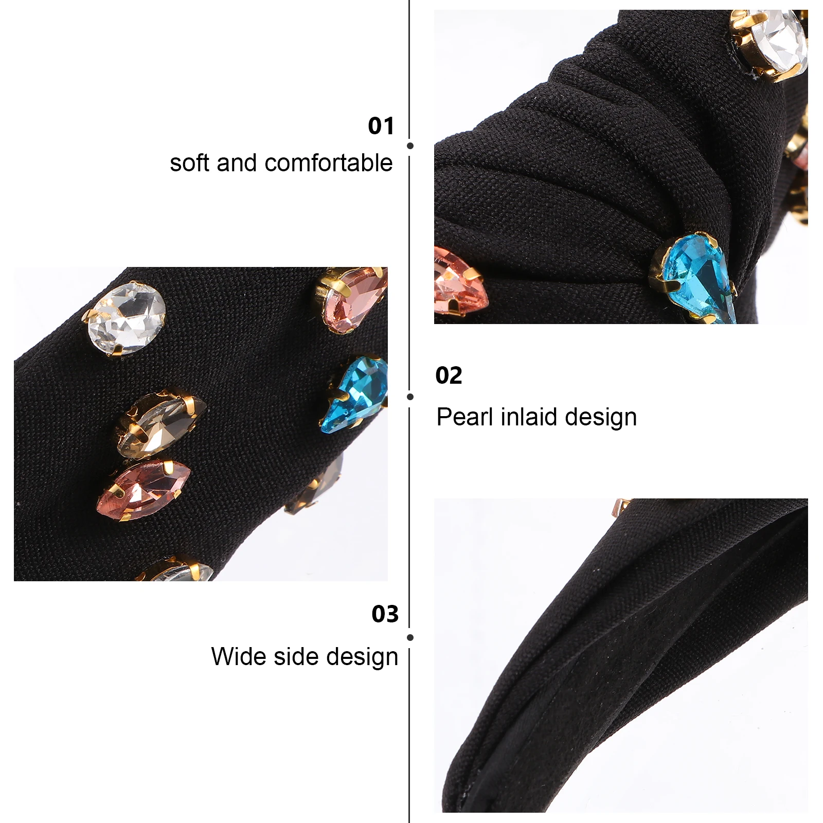 

Embellished Women Knot Broad Wedding Pearl Cross Hair Hoop Party Prom Accessories Pearl Hair Hoop Styling Tool