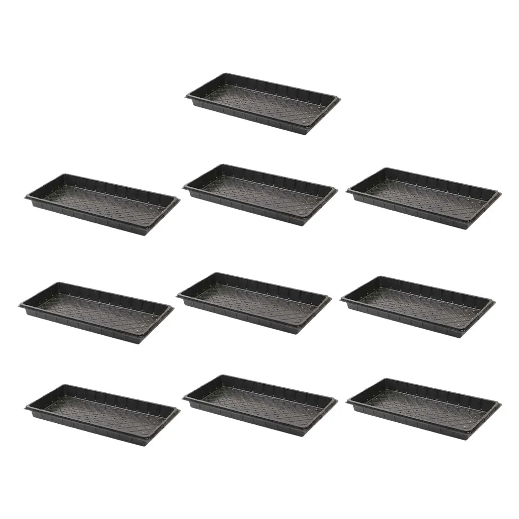 10bags Black Thickened Flat Plate - PS Reusable And Easy To Clean Tidy Easy To Handle Succulent Square Soaking Basin