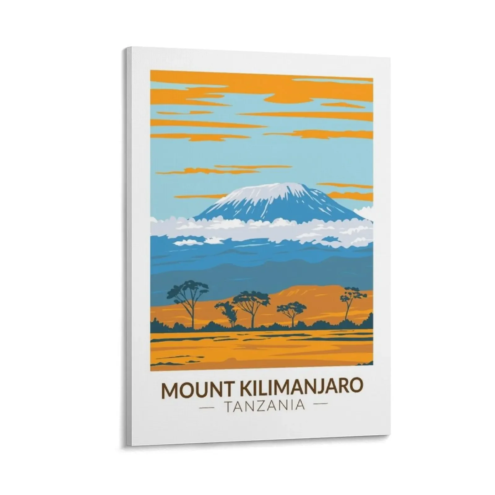 

Mount Kilimanjaro Tanzania Africa Vintage Canvas Painting room decor home decorations and organization