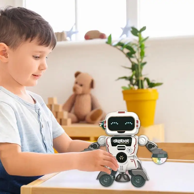 Zabawki-robot dla dzieci 360° Spinning muzyka tańczące roboty z kolorowymi światłami małe dzieci inteligentna interaktywna zabawka elektroniczna dla