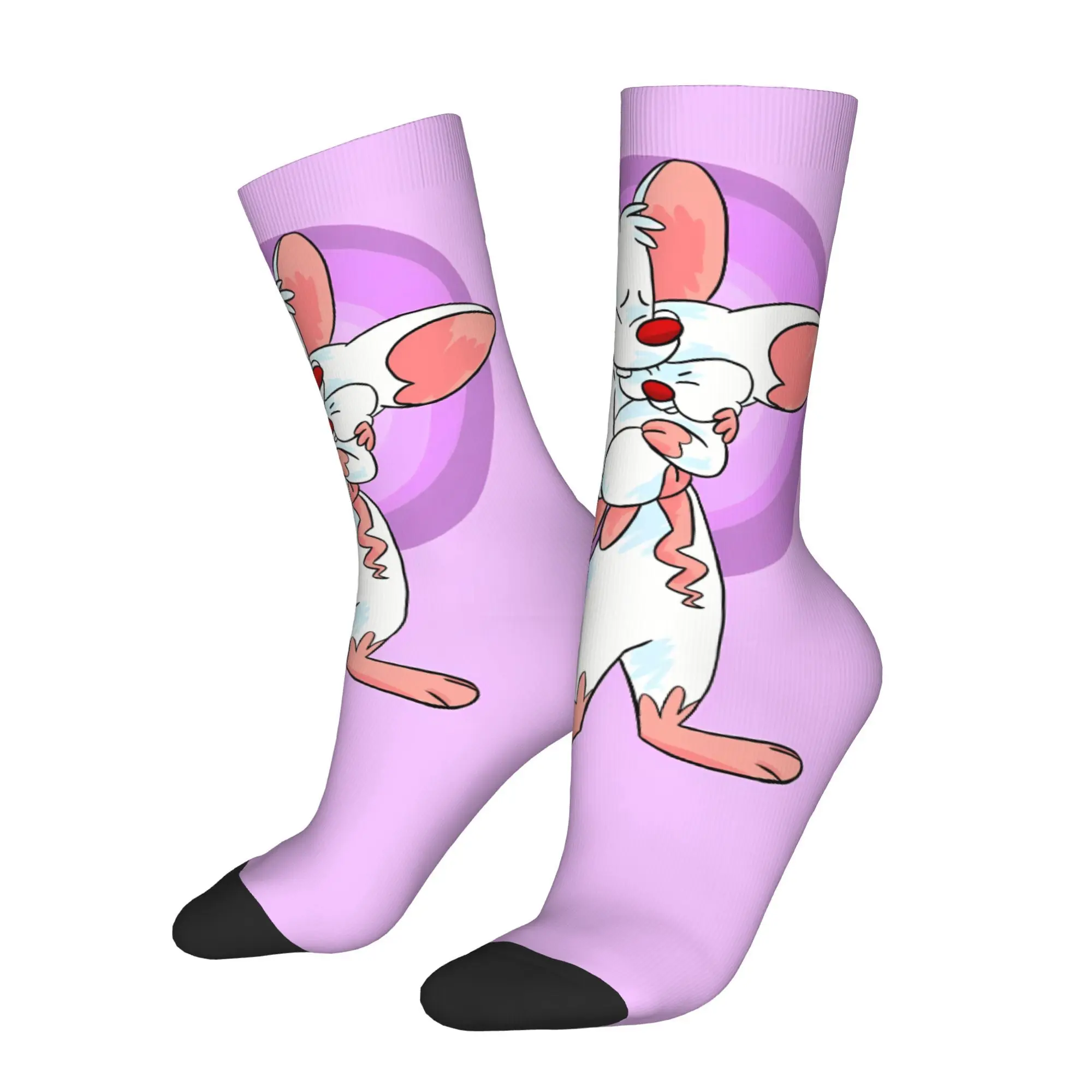 

White Mouse Pinky And The Brain Sock Printed Man Polyester