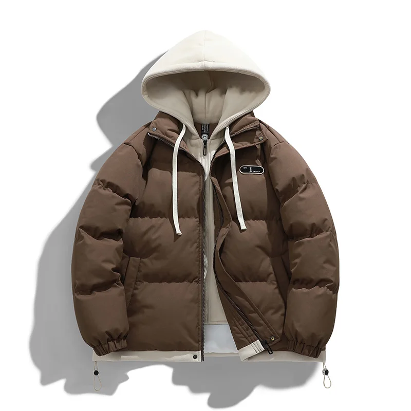 Winter Hooded Jacket Men Parkas Thicken Warm Coat Male Puffer Jackets Solid Color Casual Parka Men Women Fashion Clothes