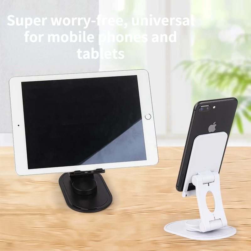 Immagine 4: 360 ° Supporto universale da tavolo per cellulare e tablet, regolabile e pieghevole, per iPhone e iPad.