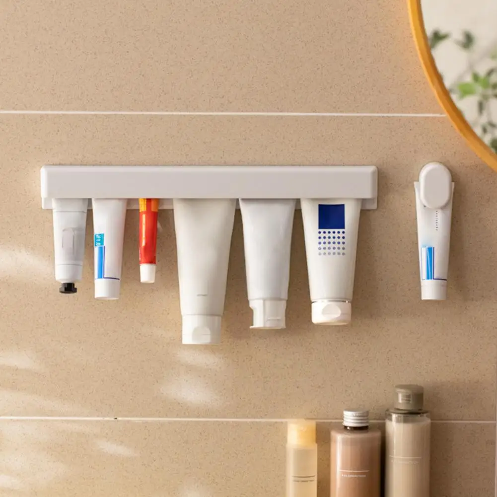 Multifunctional Bathroom Holder Long Toothpaste Holder Space-saving Heavy Duty Toothpaste Holder Modern Wall Mount for Bathroom