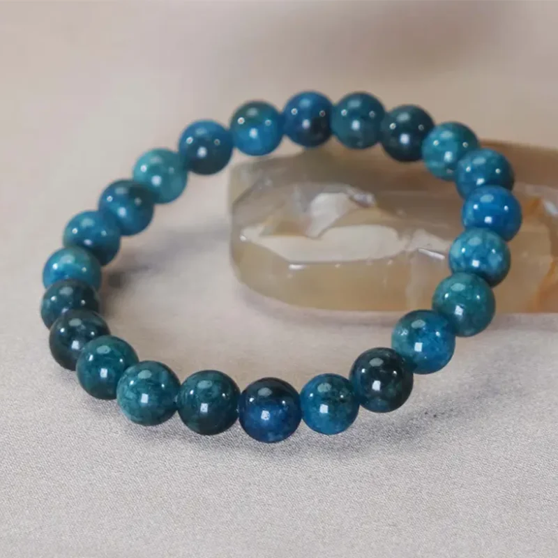 8mm Apatite Bead Bracelet with Elastic Rope for Men and Women