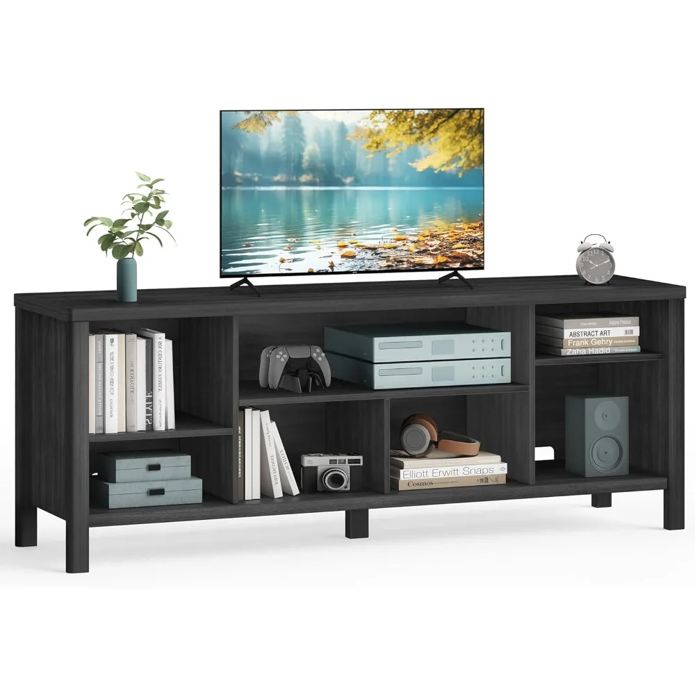 

TV Stand, Entertainment Center with Storage Shelves, TV Console Table, Easy To Assemble, TV Cabinet for Living Room Bedroom