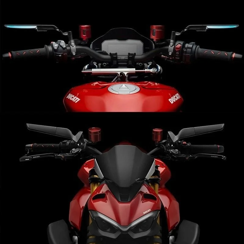 Motorcycle Side Rearview Mirror Aluminum Alloy Hidden Design Rotatable Adjustable Universal Fit Honda Kawasaki Yamaha Most Motor