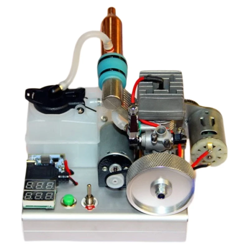 Mini SC12 Methanol 2-stroke Engine Electric Start with Charging Line Switch Fuel Tank Voltage Display Hand Pull Start Model Toy