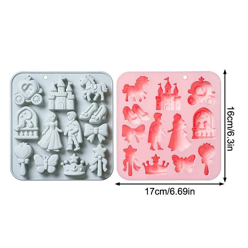 12‑Cavity 3D Prince Princess Silicone Mold for Cake Candy Chocolate Decor view 6