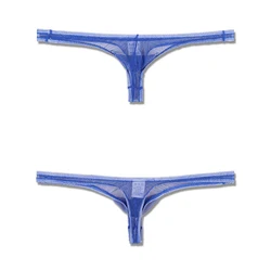 Men's Sexy Breathable Underwear T-Back G-String Briefs See Through Lingerie High Quality Low Rise Thong Panties