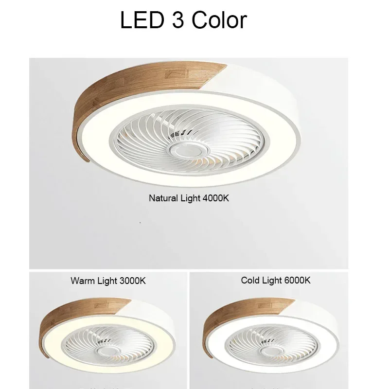 Imagem -06 - Ventiladores de Teto Inteligentes com Luz para Sala de Estar Lâminas de Jantar Reversíveis Velocidades 52cm Iluminação 36w Piso Baixo