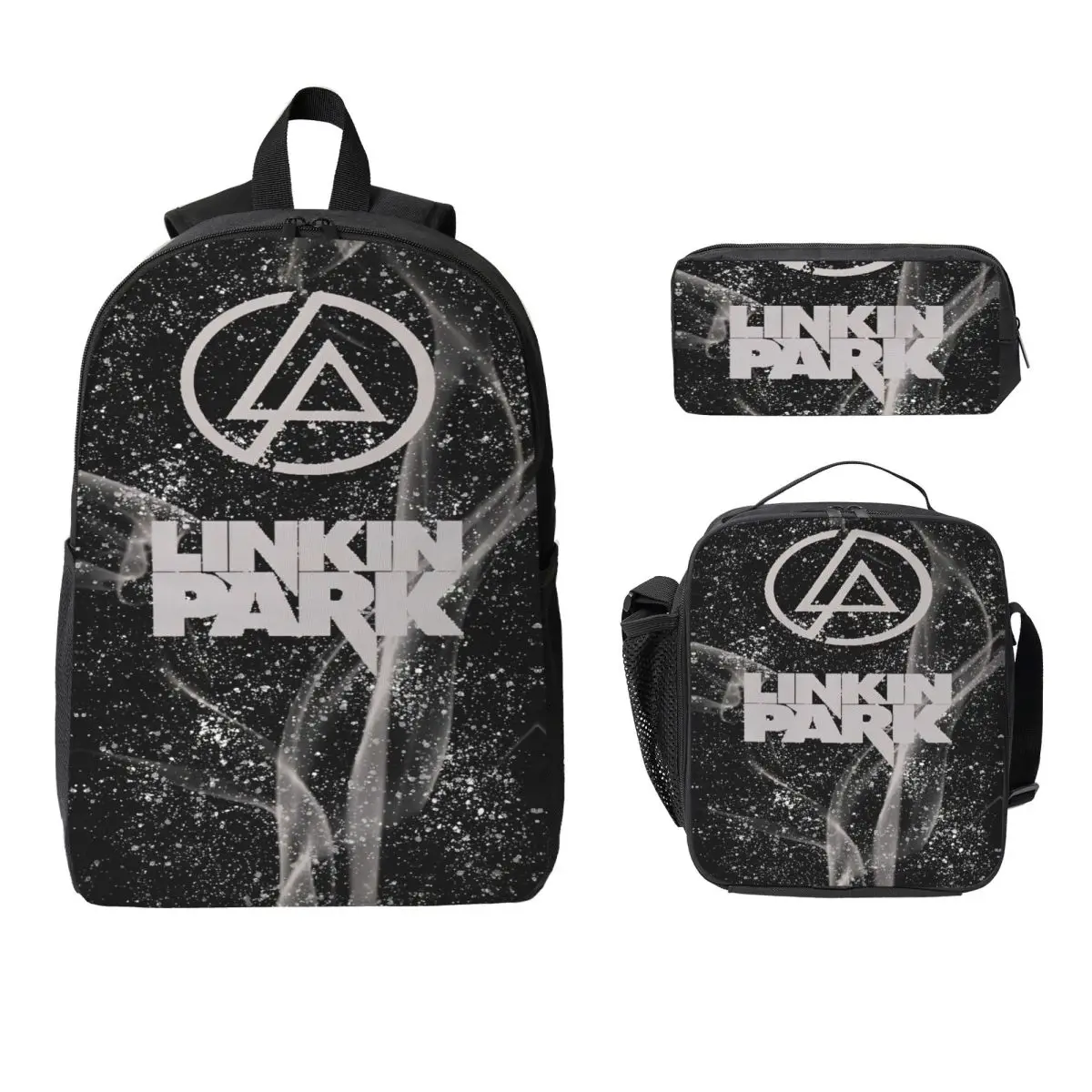 3 قطعة مجموعة حقائب مدرسية من LinkinParks لصبي فتاة صناديق أقلام رصاص مجموعات الظهر مع صندوق الغداء لطلاب المدارس الابتدائية حقيبة الظهر