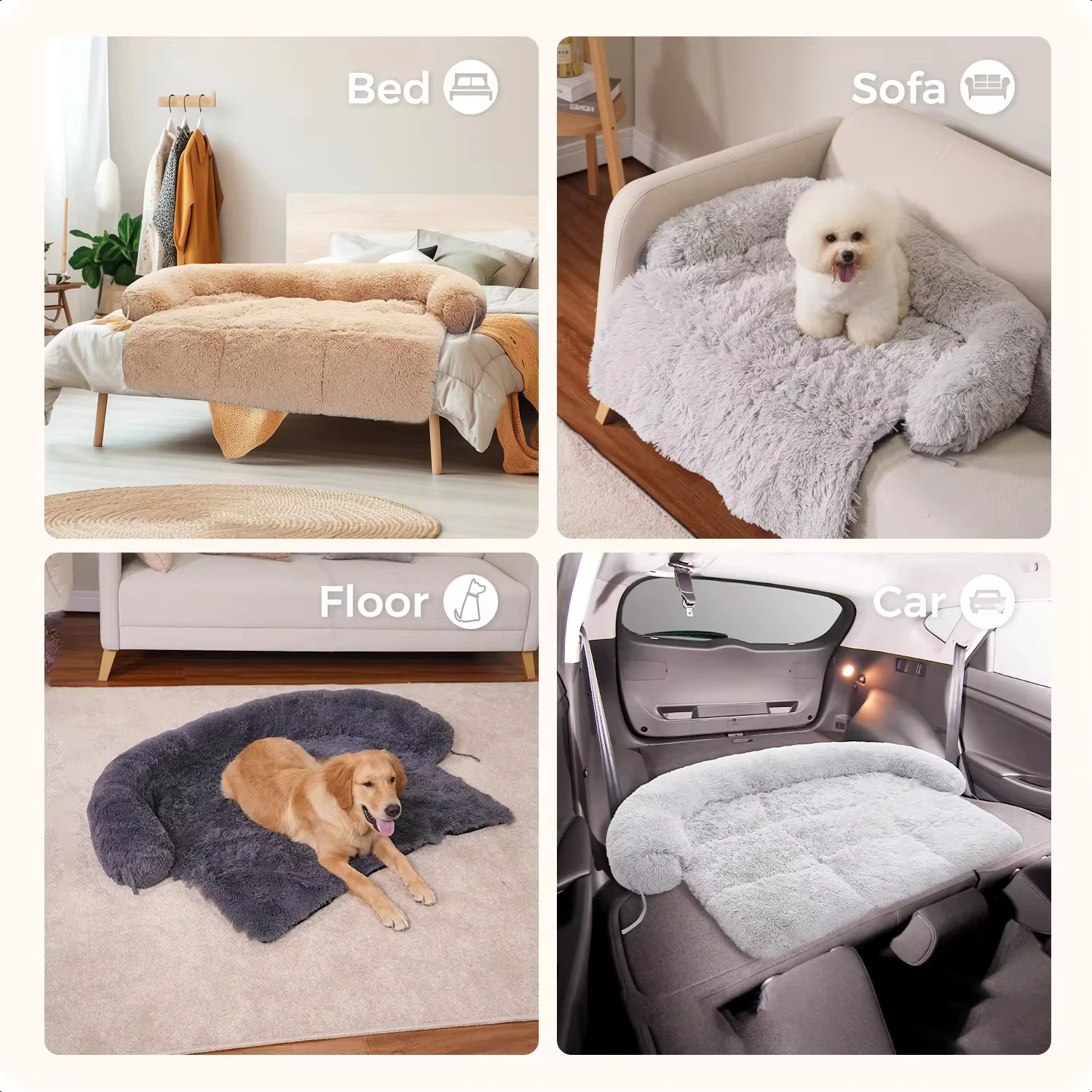 

Dog Bed Large Sized Dog, Fluffy Dog Bed Couch Cover, Calming Large Dog Bed, Washable Dog Mat Protector