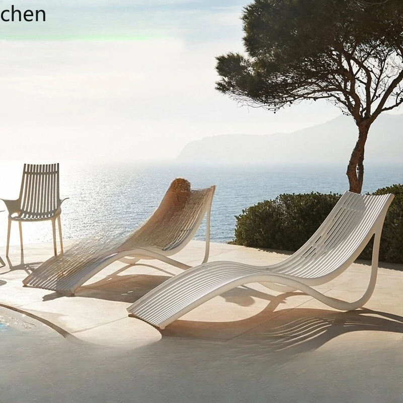 

HTT outdoor rattan bed outdoor lounge chair folding beach single balcony villa hair open air