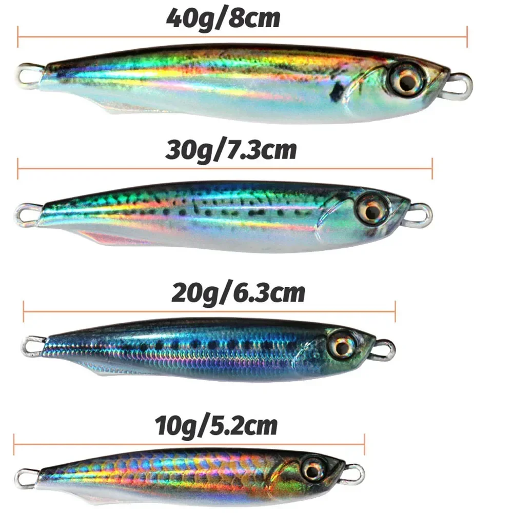 GOBAIT Metal Jig Lure 10g 20 30g 40g Spinner Spoon 3D Eye Color Spinning Fishing Tackle Popper Gear Hook Swimbait Pesca Bait