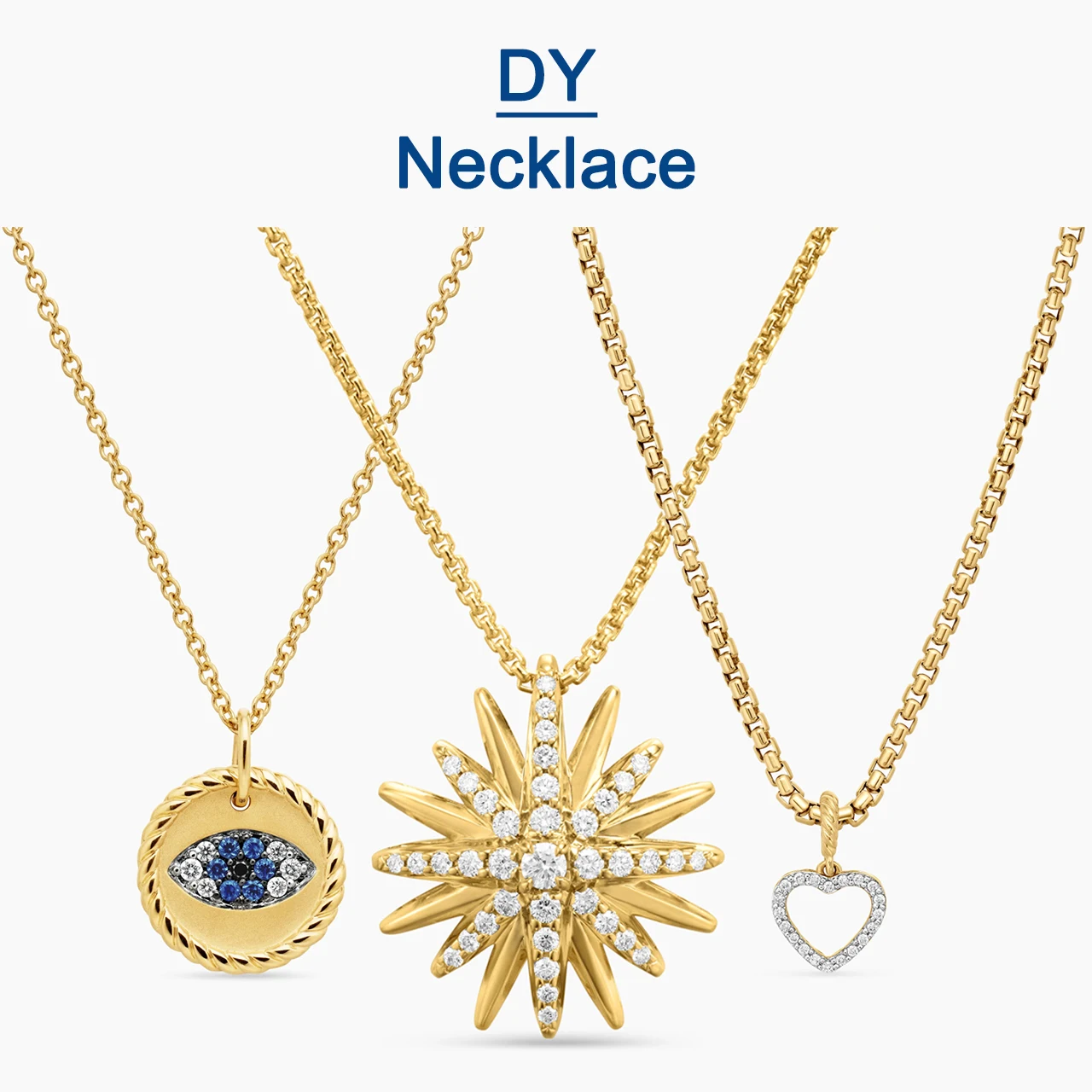 

Fashionable High Quality DY Necklace, Simple and Versatile Love Hollow Necklace Pendant, Couple Gift
