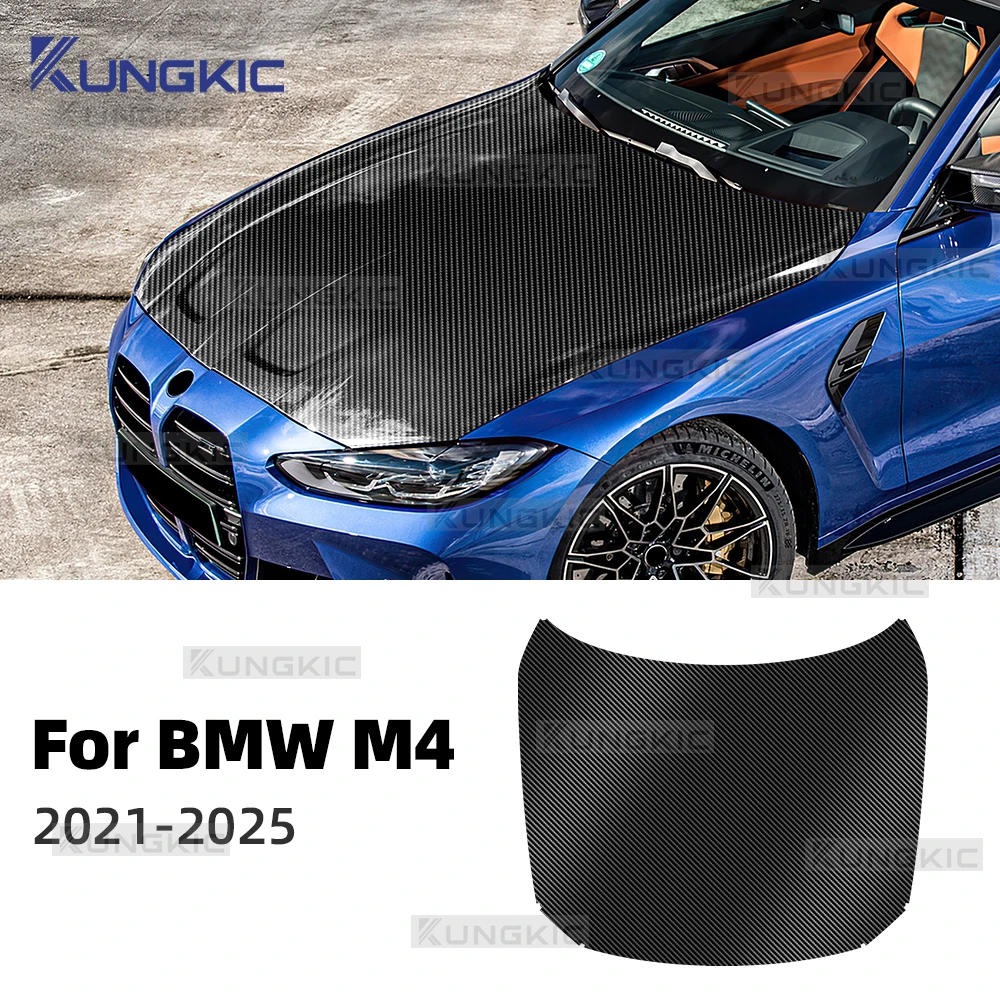 

For BMW M4 2021 2022 2023 2024 2025 LHD RHD Car Front Bonnet Engine Hood Carbon Fiber Pattern TPU PPF Wrap Protection Film
