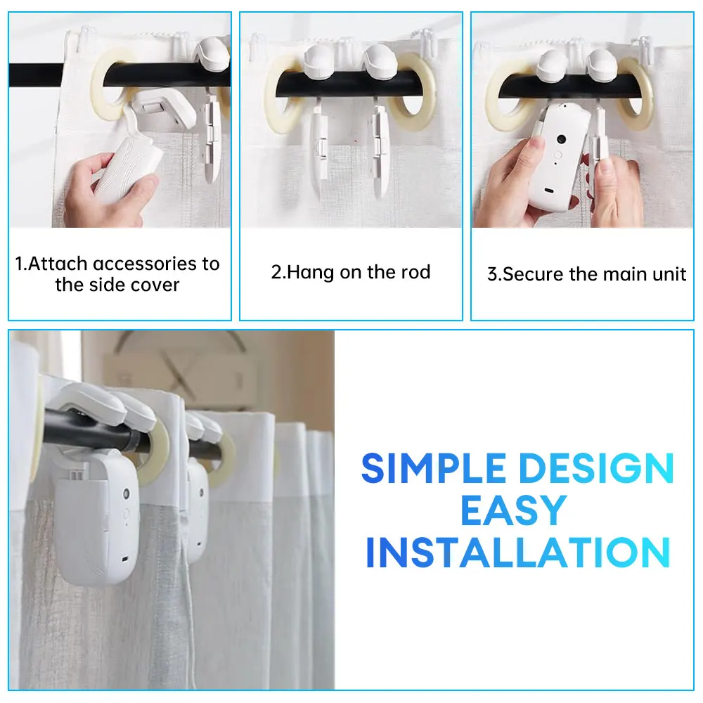 1/2pcs Remote Control Curtain Motor For Roman T U Track Automatic Curtain Opener Electric Curtain Robot Bedroom Curtain Driver