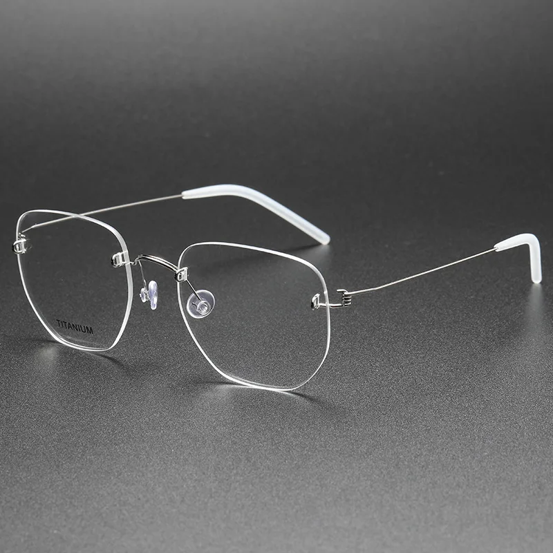 High Quality Handmade Titanium Rimless Glasses Frames Men Women Luxury Retro Small Size Prescription Eyeglass Frame Eyewear