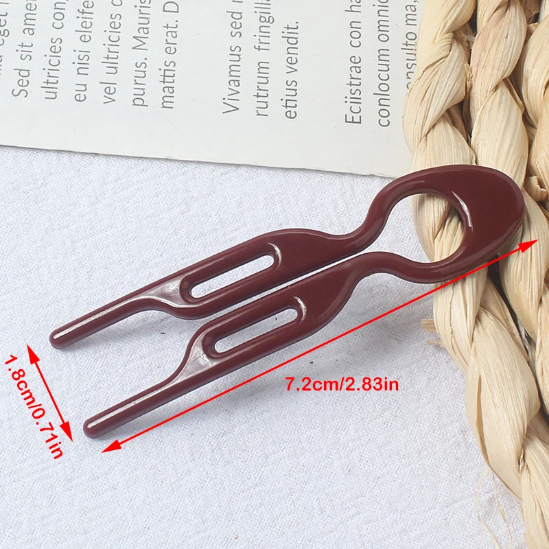 Simple U-shaped Wavy Hair Clip Women\'s Round Headed Hair Fork French Fashion Curly Hair Stick Clip DIY Hairstyle Tool