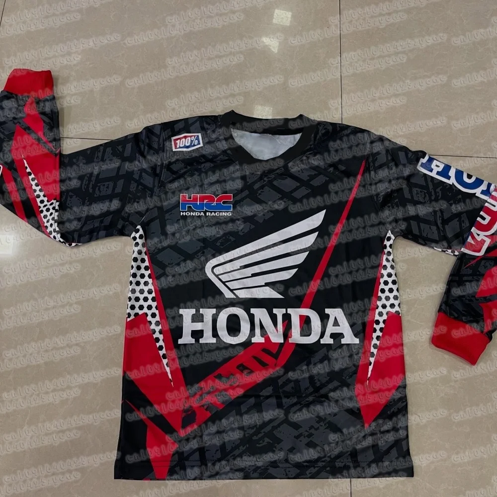 

Высокопроизводительная футболка для мотокросса с длинными рукавами Honda, быстросохнущая дышащая экипировка для внедорожников и майки для горных велосипедистов