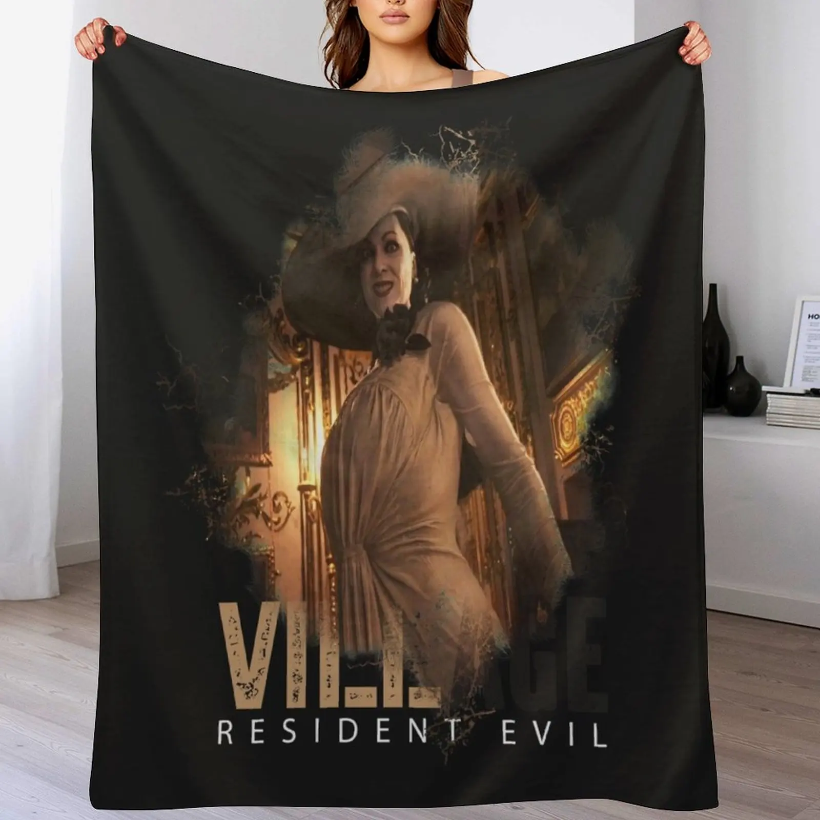 

Resident Evil Village tall vampire lady Throw Blanket Giant Sofa Soft Plush Plaid Sofa Nap Blankets