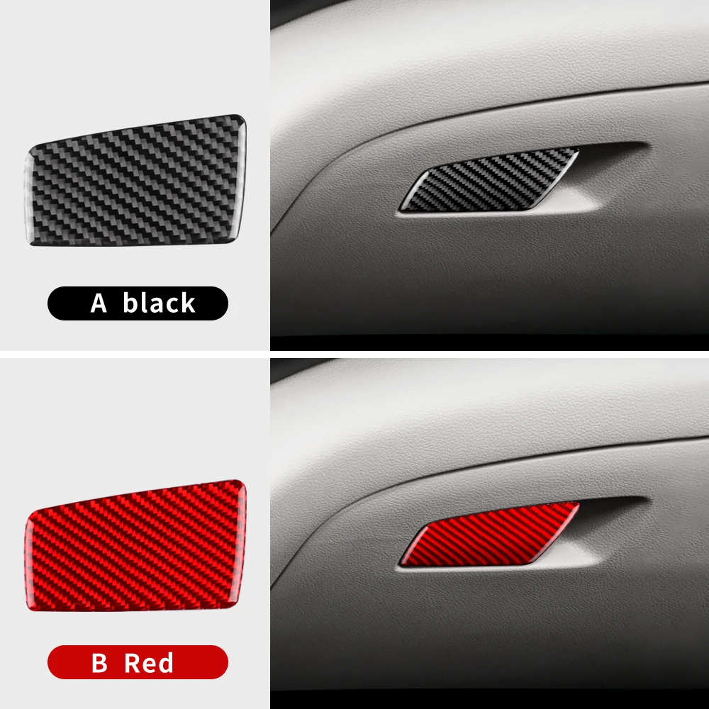 for Hyundai Tucson 2015 2016 2017 2018 2019 2020 Soft Carbon Fiber Passenger Glove Box Panel Trim Sticker Interior Accessories