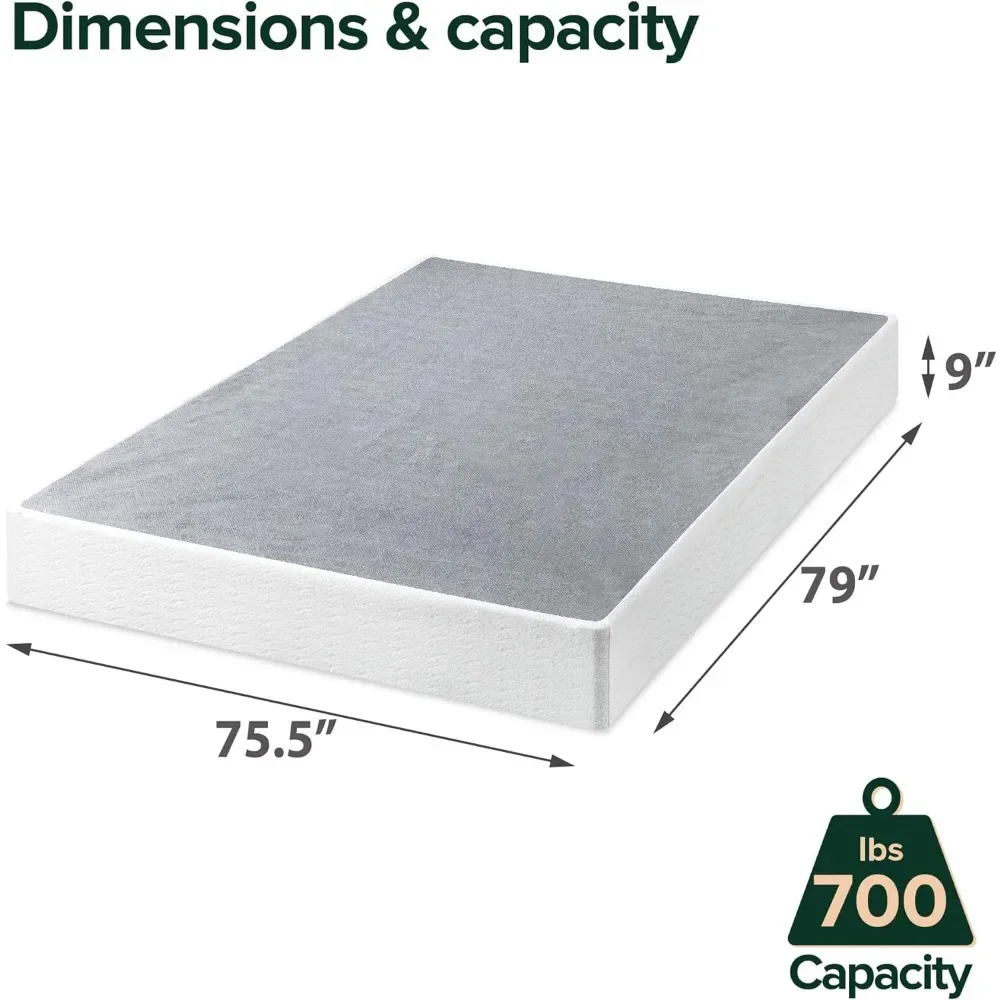 9 Inch Metal Smart Box Spring / Mattress Foundation / Strong Metal Frame / Easy Assembly, King Freight freeFreight Free